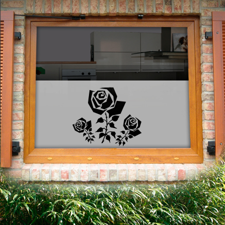 Fensterfolie Rose als Sichtschutzfolie für Wohnräume
